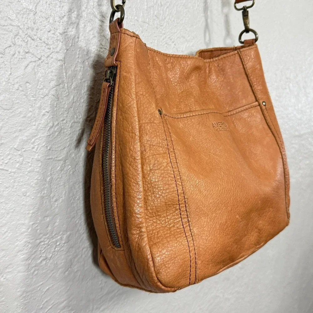 American Leather Austin Shoulder Bag Austin Cafe Latte Pebble Slouchy Hobo Purse